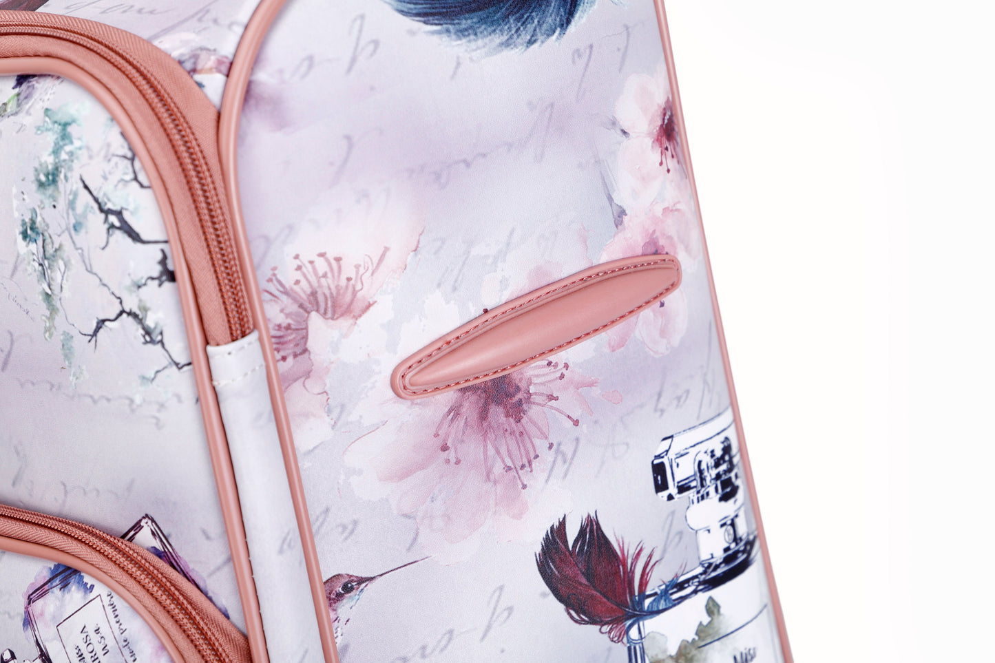 Arosa Designer Feather Print Luggage - Made in Italy