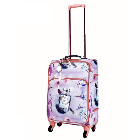 Arosa Designer Feather Print Luggage - Made in Italy