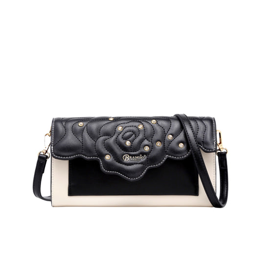 Rosette Crystal Mini Crossbody Clutch - Made in Italy